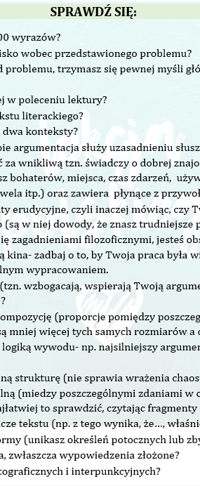 WYPOWIEDŹ ARGUMENTACYJNA W SZKOLE PONADPODSTAWOWEJ KROK PO KROKU