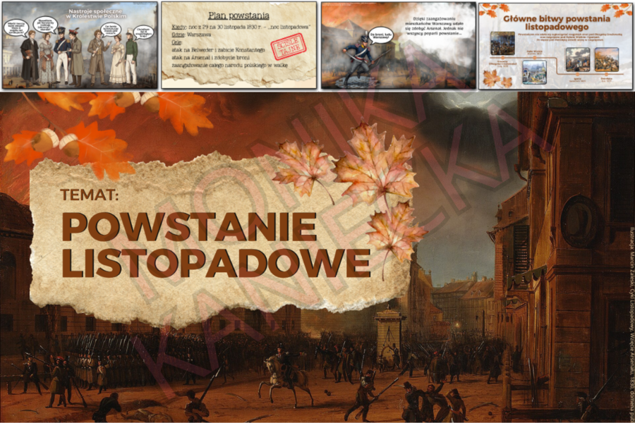 Powstanie listopadowe - prezentacja historia klasa 7