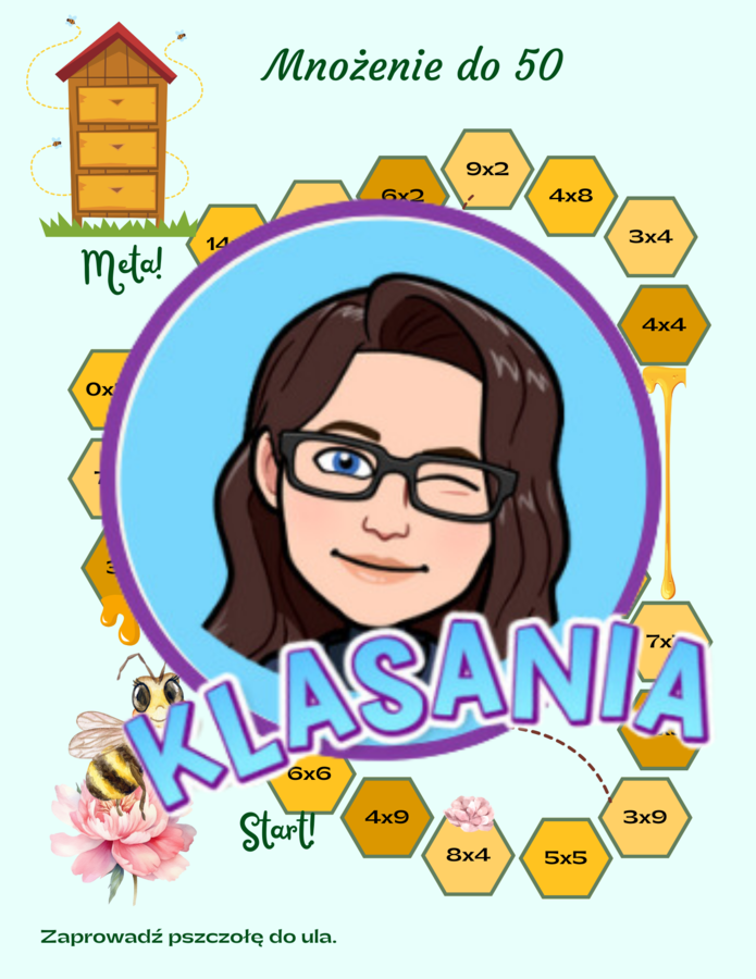 Wiosenne mnożenie- do 30,50,100. Gry planszowe.