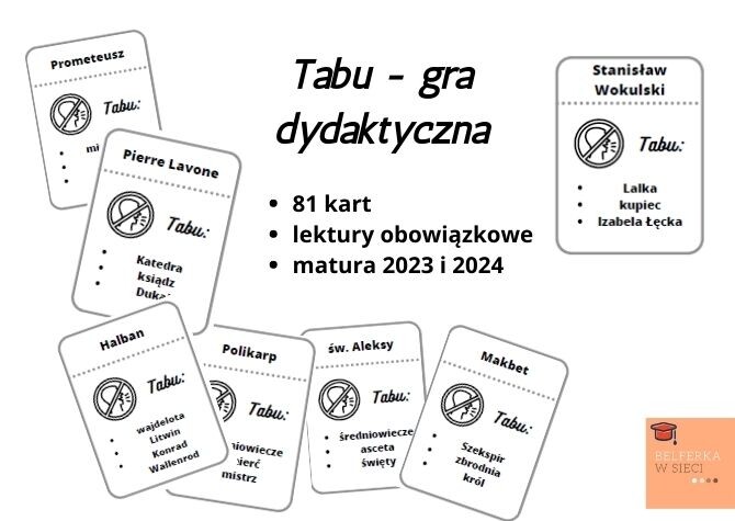 Gra dydaktyczna - tabu - lektury obowiązkowe
