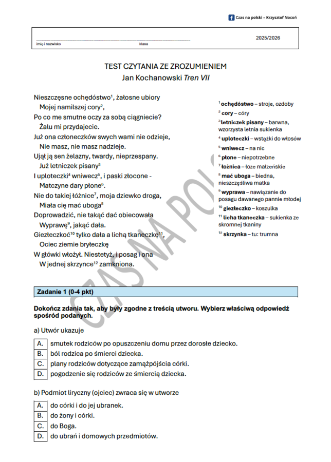Tren VII i Tren VIII – test potwórzeniowy