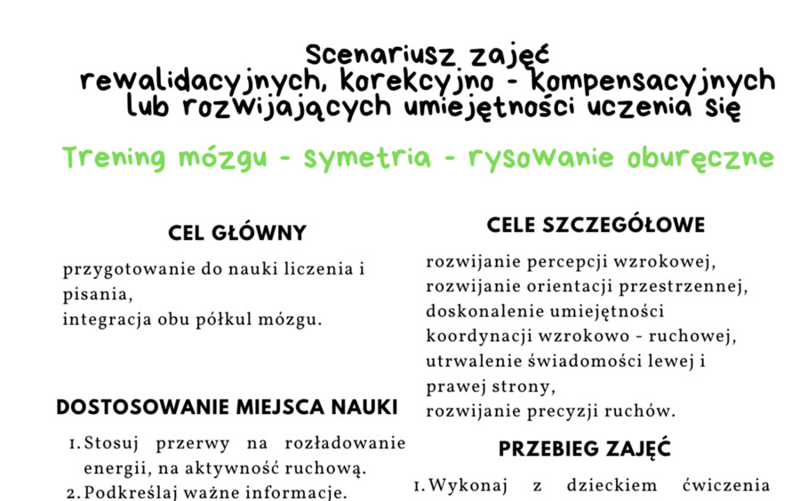 Trening mózgu - symetria - rysowanie oburącz