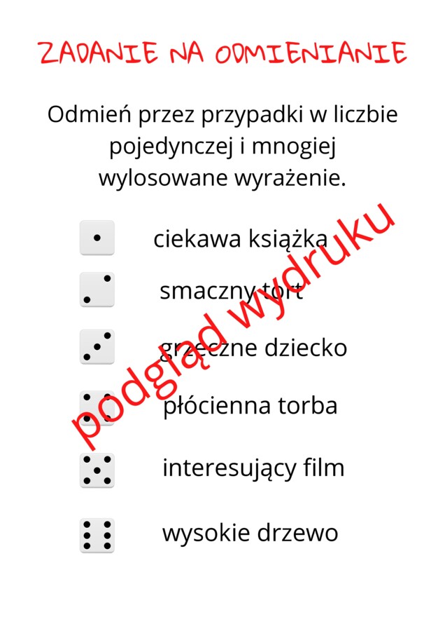 Stacje zadaniowe - rzeczownik i przymiotnik.