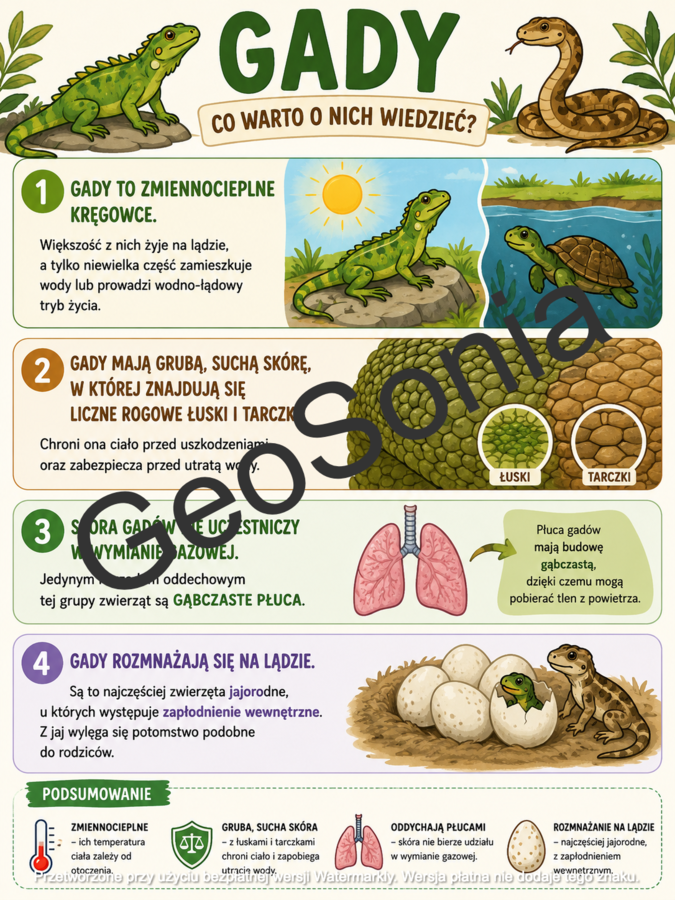 Gady biologia klasa 6 sketchnotka