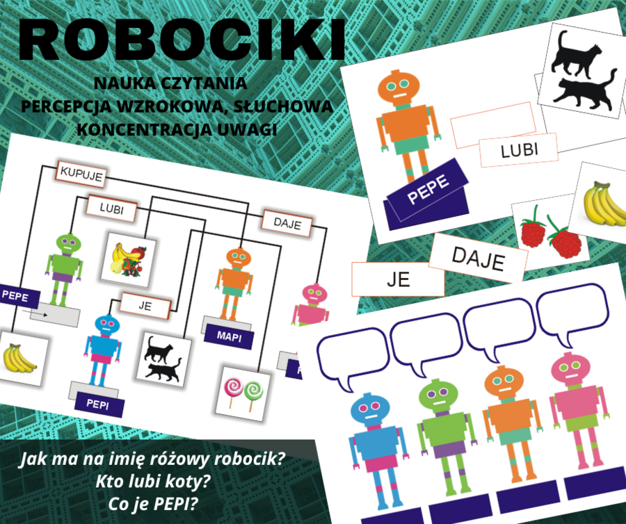 Robociki - czytanie sylabowe