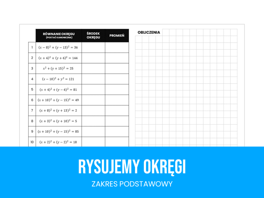 Liceum. Technikum. Rysujemy okręgi. Zakres podstawowy