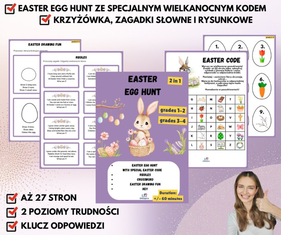 Easter Escape: Egg Hunt + kod wielkanocny | Gotowa lekcja (1–4)