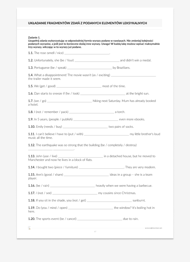 Egzamin ósmoklasisty: środki językowe w zadaniach otwartych 54,00 zł