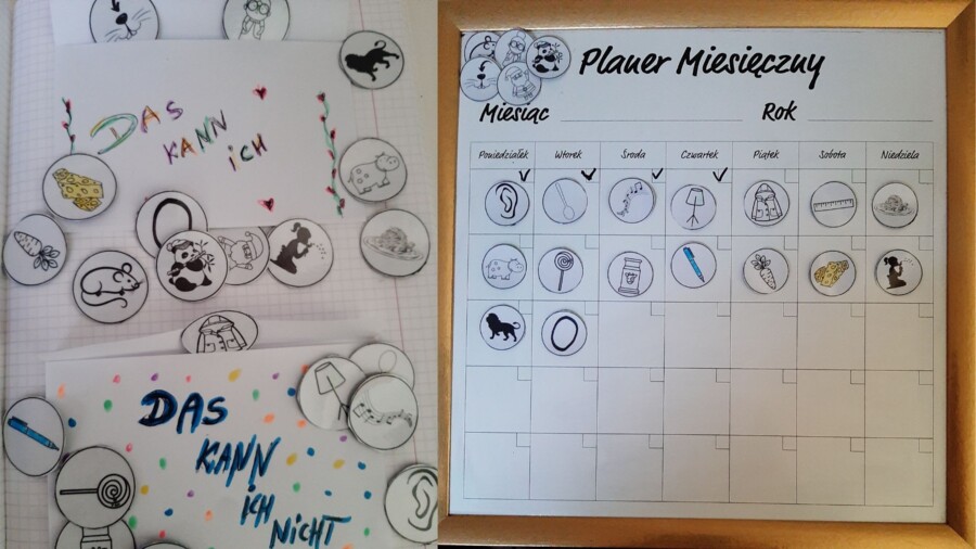 Mein Wörterbuch - cz.II. - SŁOIK SŁÓWEK - Gra do nauki i utrwalenia słówek klasy 1-4 z języka niemieckiego. Wklejka do zeszytu.