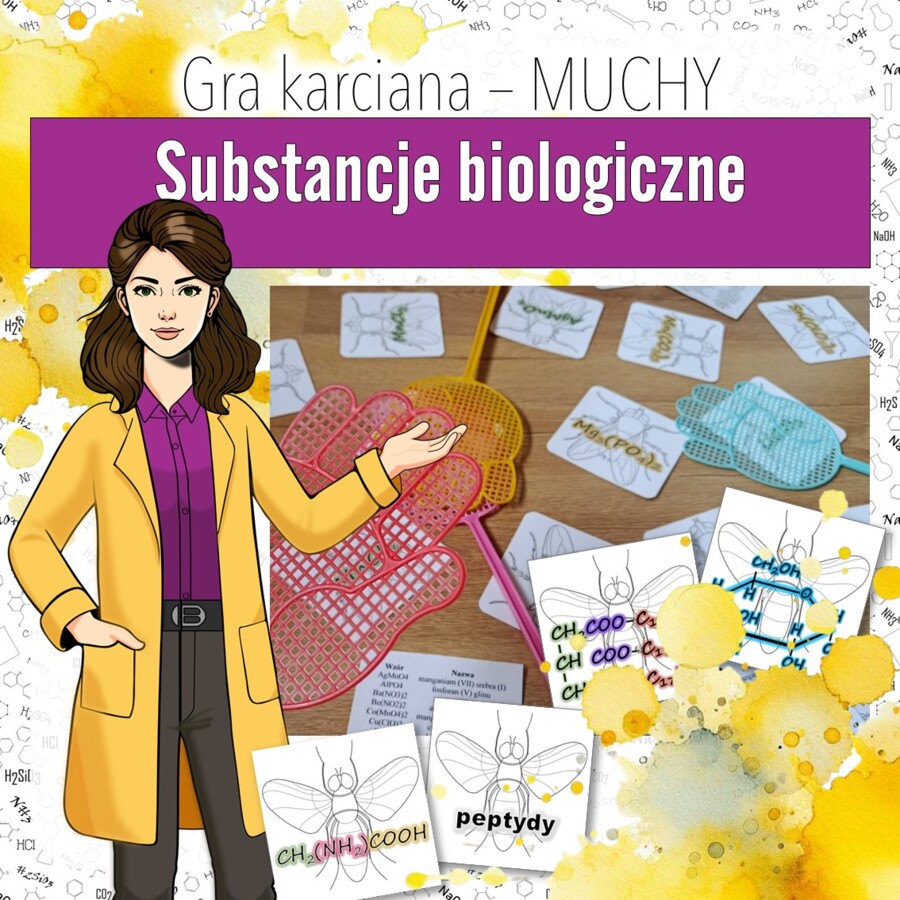 Chemia organiczna: Substancje biologiczne – Gra karciana, MUCHY (chemia, kl 8).