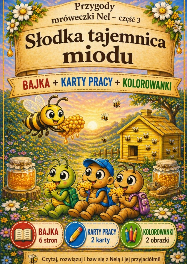 Bajka - Przygody Neli Mróweczki – część 3 | bajka terapeutyczna + karty pracy + kolorowanki PDF