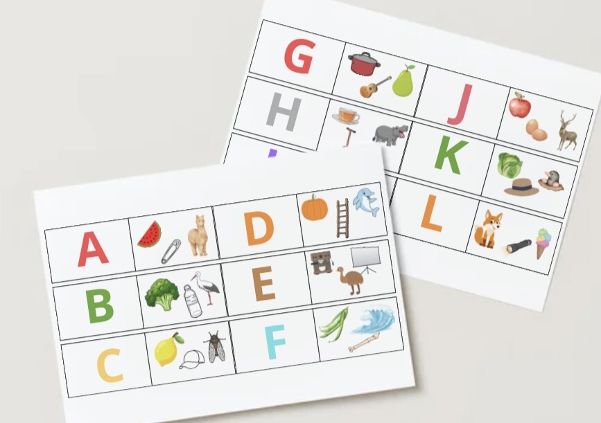 Alfabet na tablicę do wycięcia