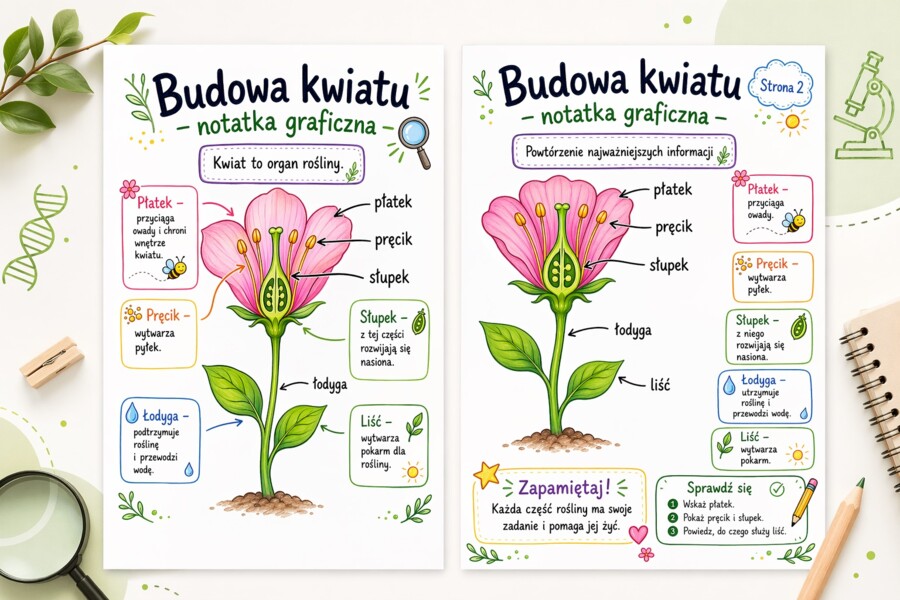 Budowa kwiatu – notatka graficzna