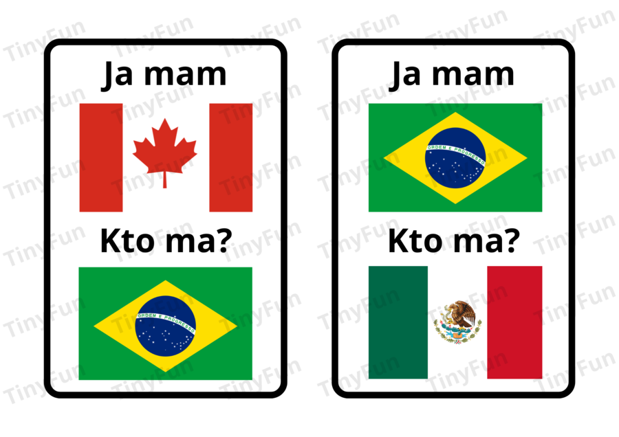 Ja mam, kto ma? Flagi państw – gra edukacyjna | 30 kart | PDF do druku
