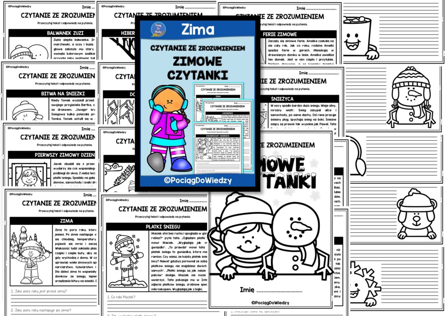 Czytanie ze zrozumieniem - Zimowe czytanki