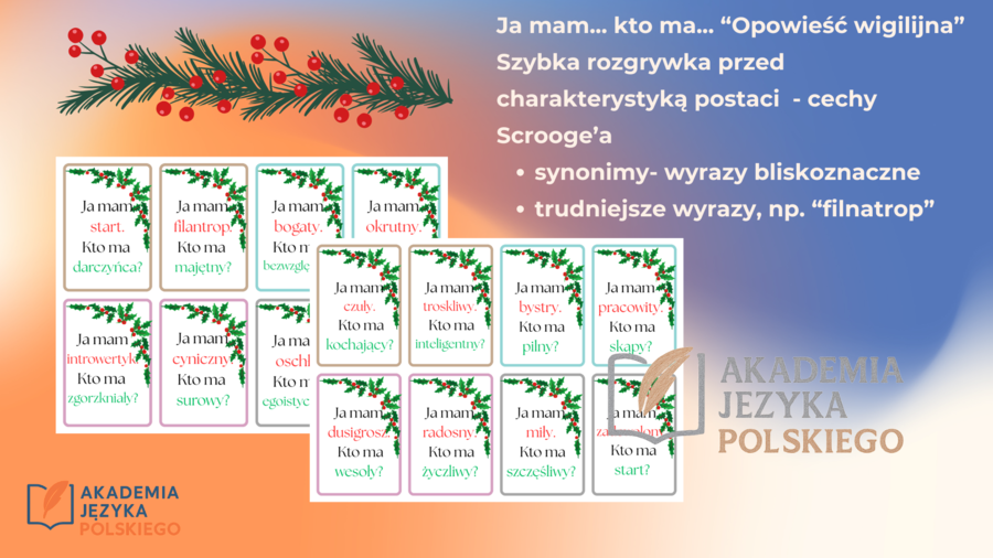 "Opowieść wigilijna". Ja mam- kto ma. Cechy bohatera