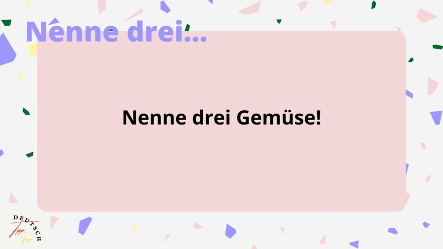 Język niemiecki - Nenne drei..!- gra utrwalająca słownictwo
