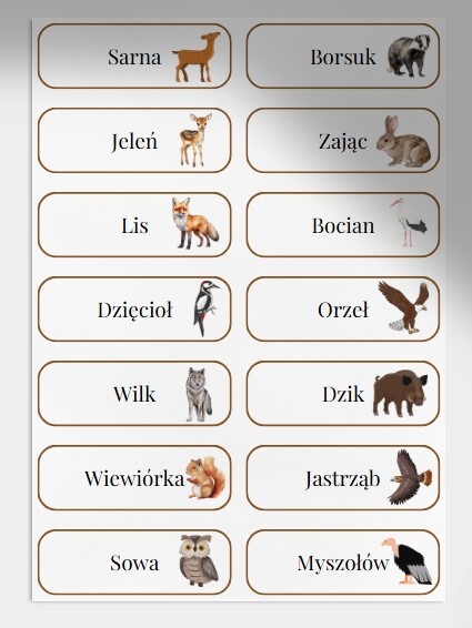 Gra "Leśne epitety"