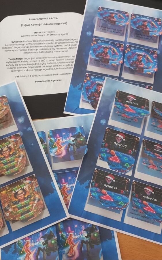 Kalendarz adwentowy matematyka Varex i Solara - Operacja Chronos - klasa 6 (5)