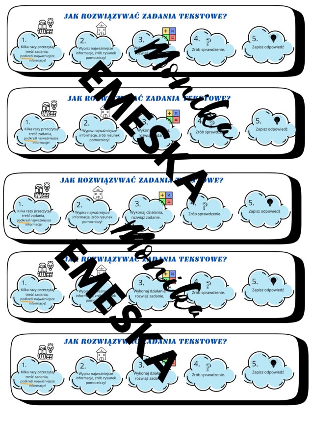Jak rozwiązywać zadania tekstowe- wklejka do zeszytu