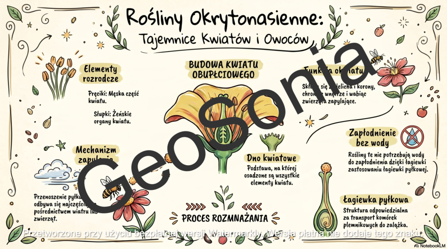 Okrytonasienne - sketchnotka klasa 5 biologia