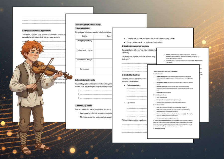 🎻JANKO MUZYKANT – Karta pracy + klucz odpowiedzi
