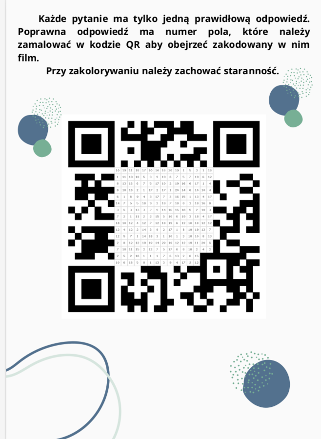 Układ krwionośny klasa 7 zakodowany w kodzie QR.