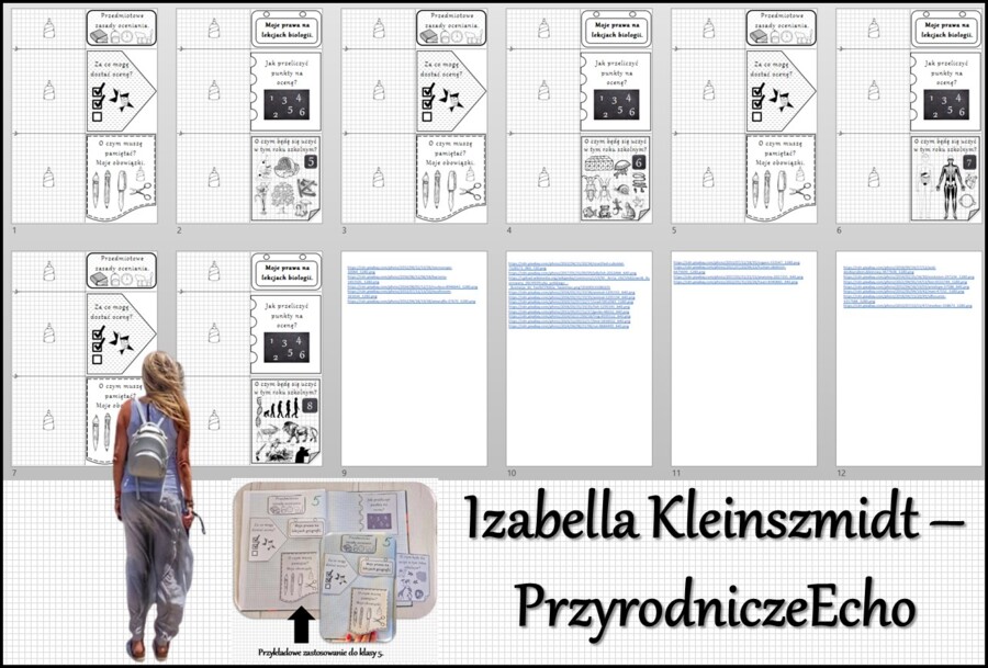 Przedmiotowe zasady oceniania (PZO) z biologii (do klas 5, 6, 7 i 8). Interaktywne notatki do wycinania, zginania i wypełniania przez ucznia. Zestaw 5-8.