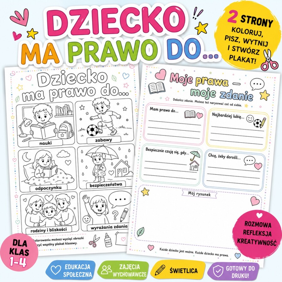 Kolorowanka „Dziecko ma prawo do…”