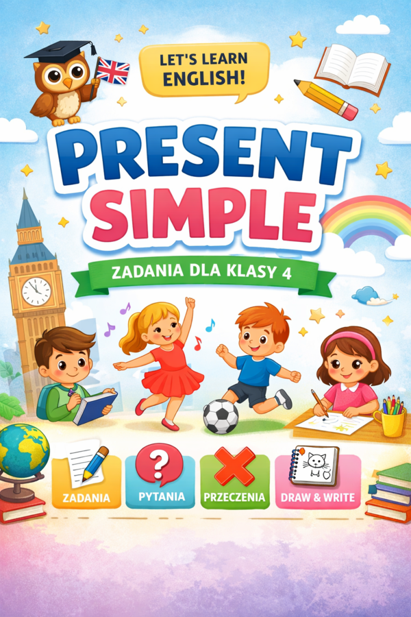 Karty pracy - Present Simple klasa 4