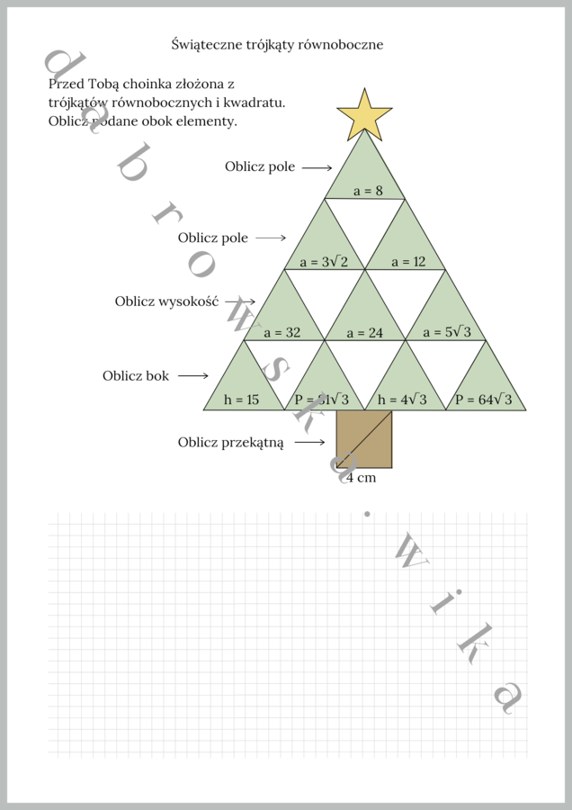 Świąteczne trójkąty równoboczne