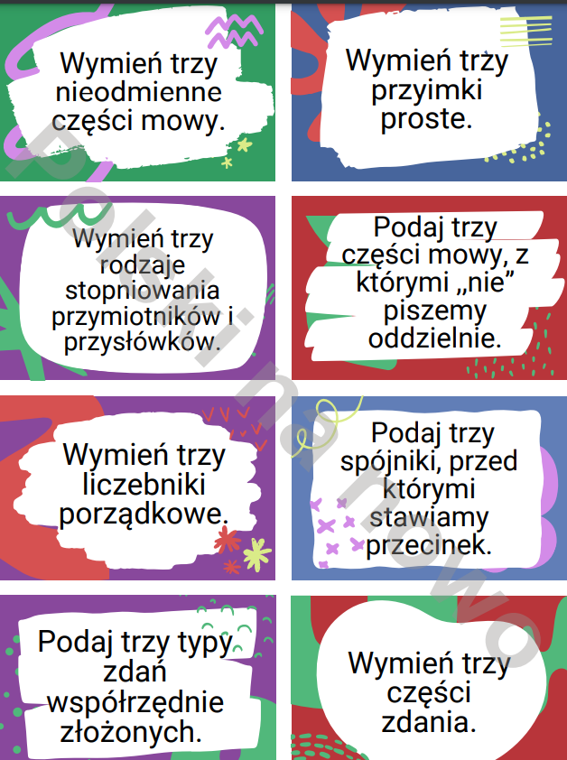 Gramatyczne 1,2,3! / Konkurs polonistyczny obejmujący wiedzę teoretyczną z zakresu fleksji i składni.