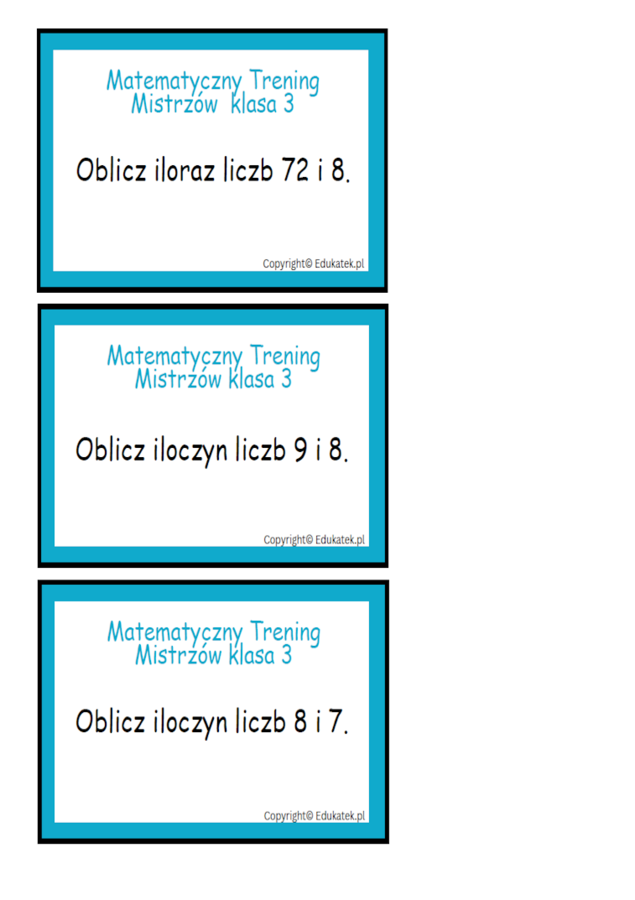 Matematyczny trening mistrzów - klasa 3