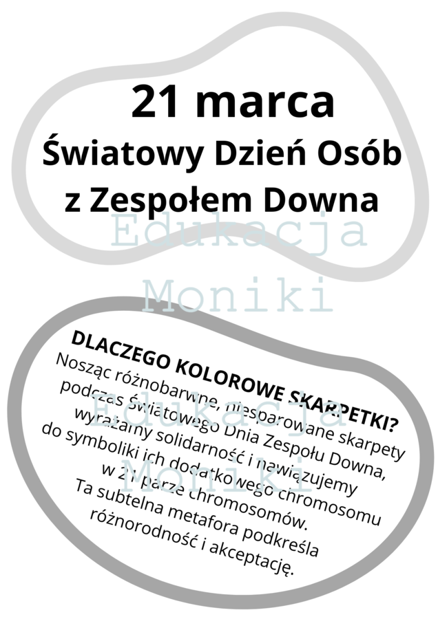 Światowy Dzień Osób z Zespołem Downa; Dzień kolorowej Skarpetki - gazetka