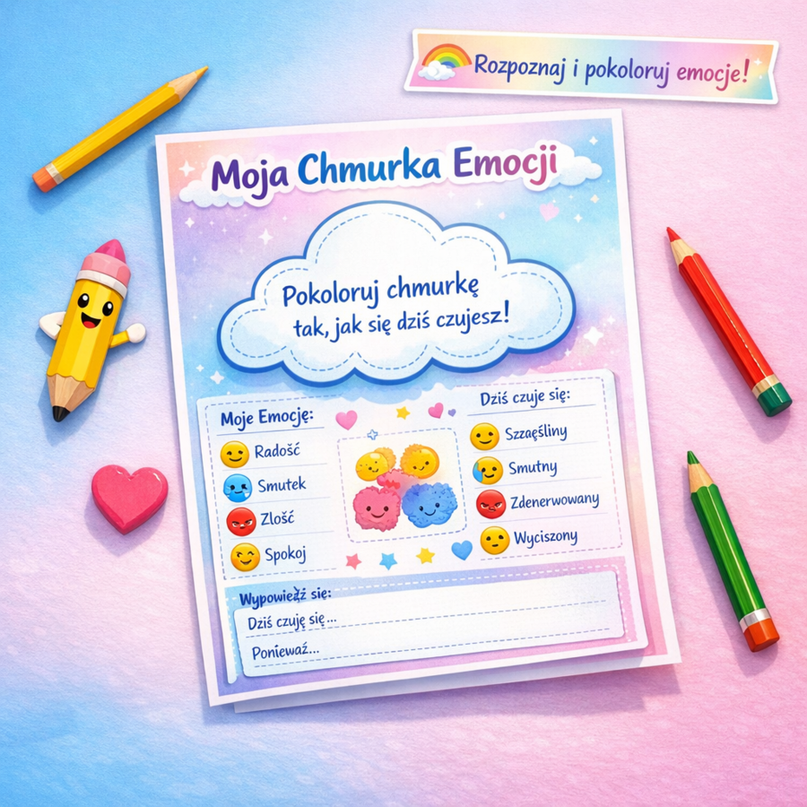 Chmurka emocji - karta pracy