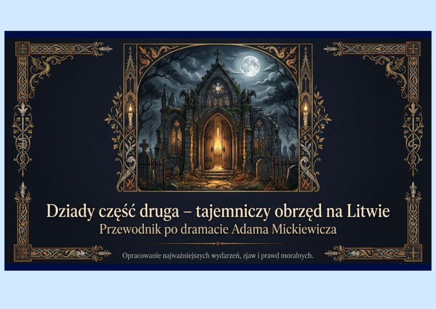🎭DZIADY cz. II – prezentacja multimedialna (12 slajdów)