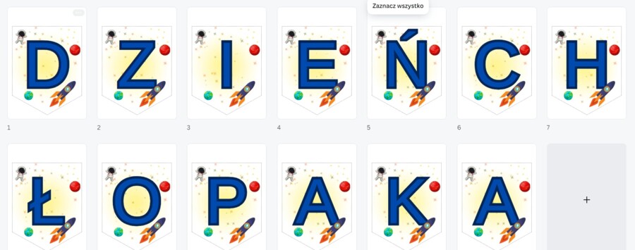 Dzień chłopaka, napis girlanda