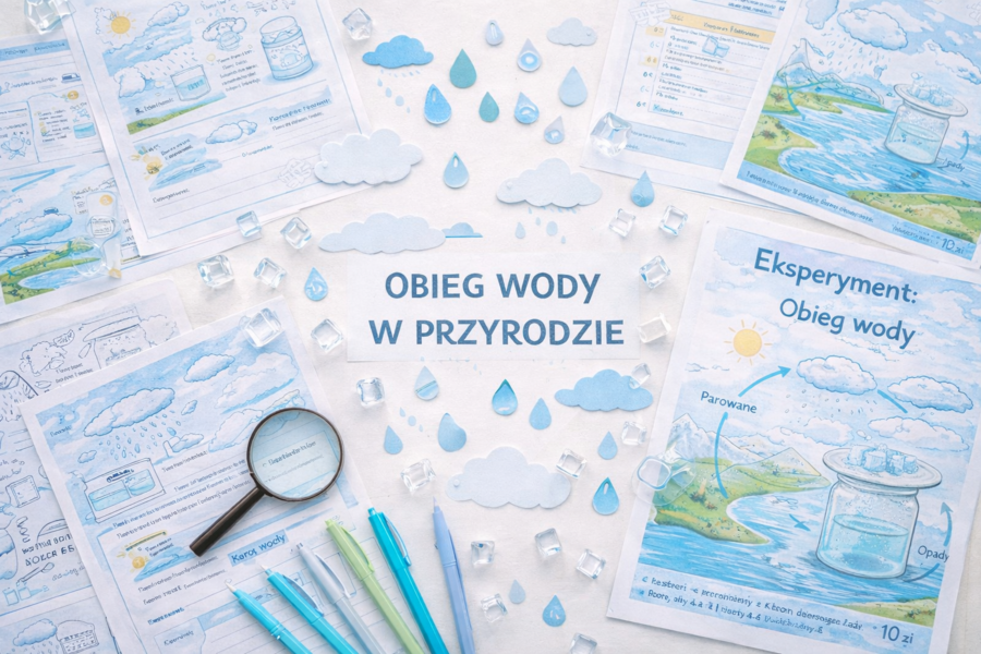 Obieg wody w przyrodzie – karty pracy i mini-eksperymenty