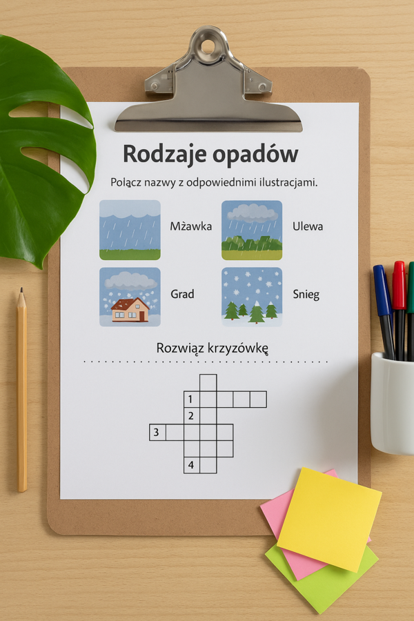Karta pracy „Rodzaje opadów”