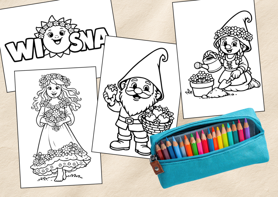 WIOSNA – Gazetka przedszkolna + Kolorowanka (A4 i MEGA)