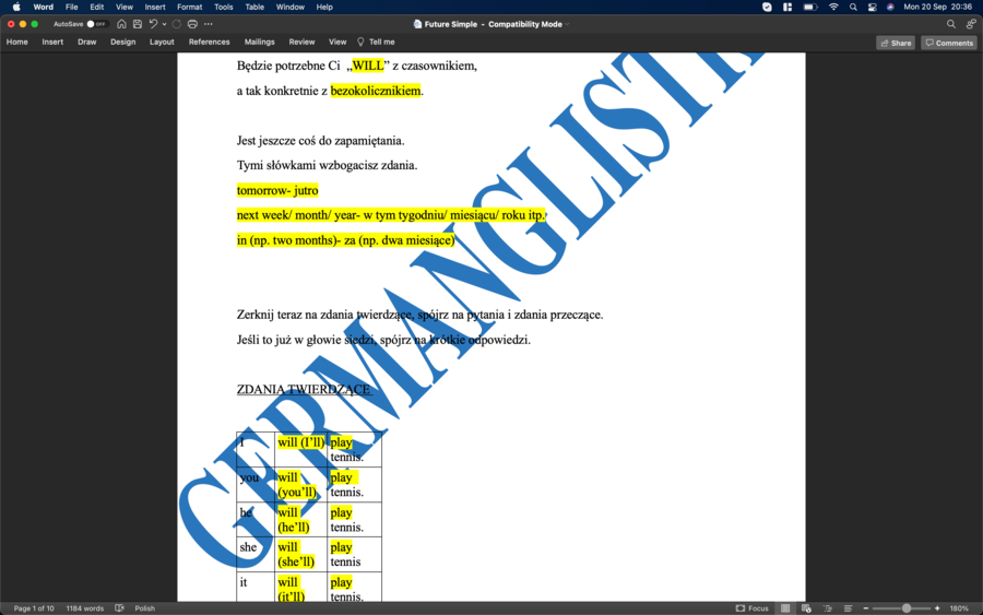Rymowany Future Simple