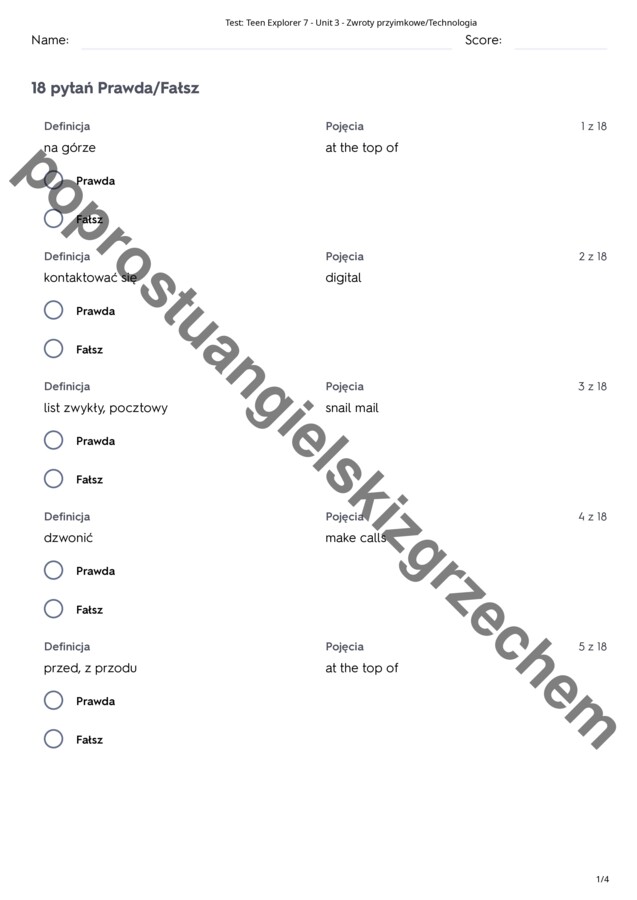 Teen Explorer 7 – Unit 3 – testy