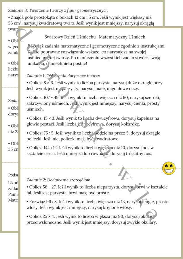 Światowy Dzień Uśmiechu- Matematyczny Uśmiech