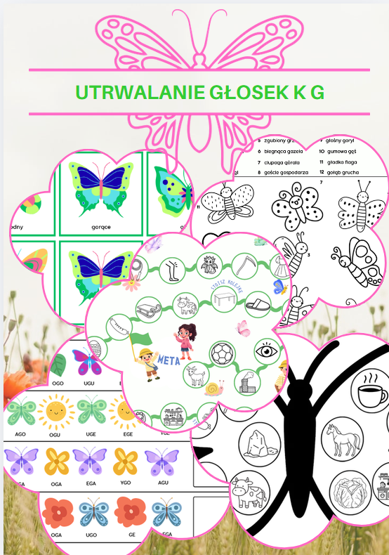 Logopedia - motylowe utrwalanie głosek K G