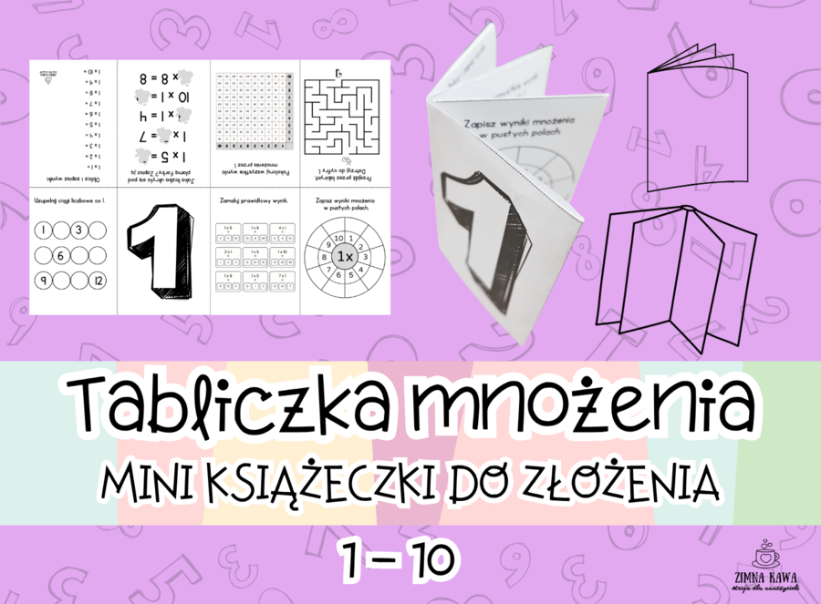 Książeczka z tabliczką mnożenia – zestaw ćwiczeń do samodzielnego złożenia
