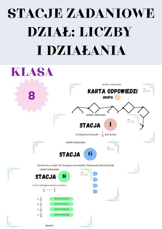 Stacje zadaniowe – liczby i działania