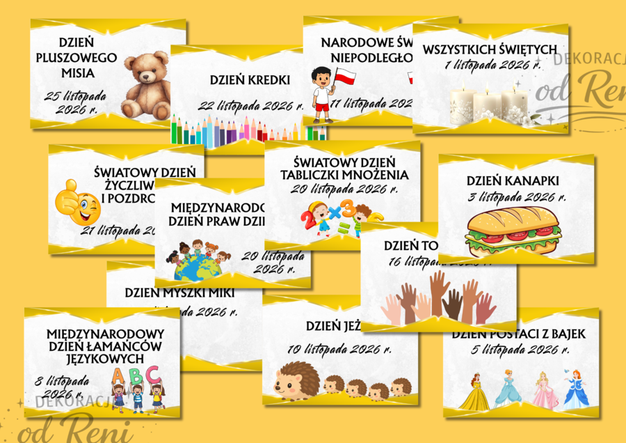 Kalendarz świąt, dni nietypowych i ważnych dat w roku szkolnym 2026/2027 wersja 2