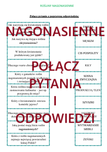 Nagonasienne - połącz pytania i odpowiedzi