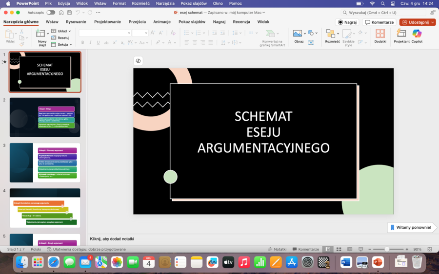 Esej argumentacyjny - schemat dla maturzystów.