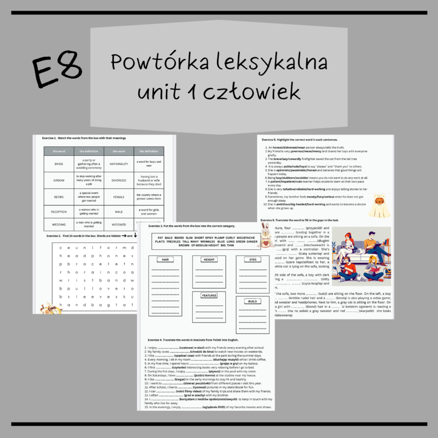 Unit 1 - człowiek - E8 - Macmillan/Express Publishing